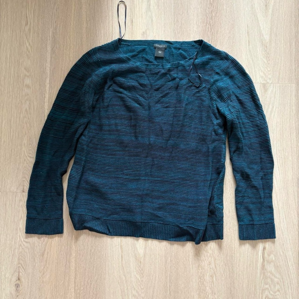Ann Taylor Deep Teal Crew Neck Sweater size L